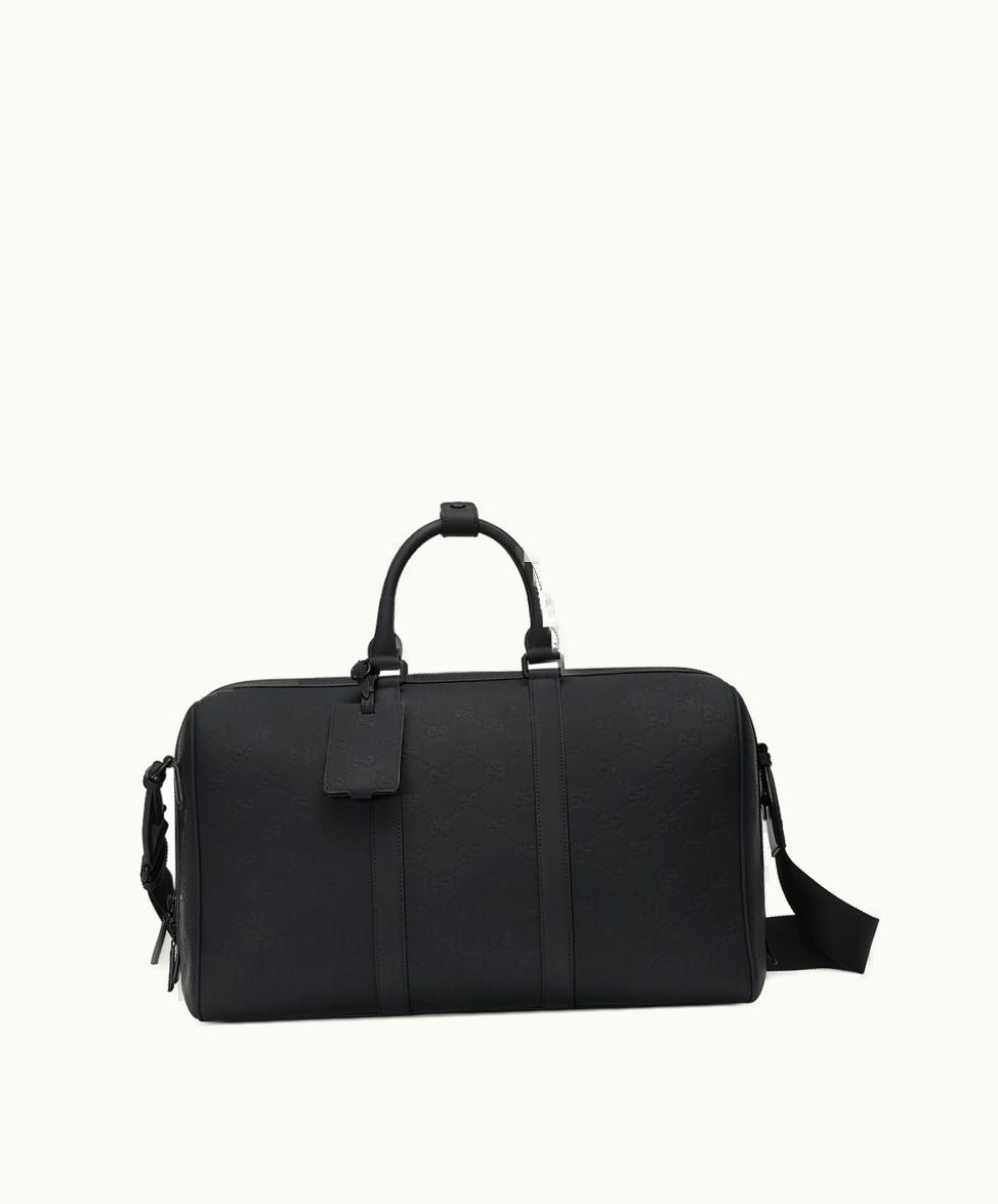 Gucci Gucci GG rubber-effect Medium Duffle Bag Black rubber-effect Leather