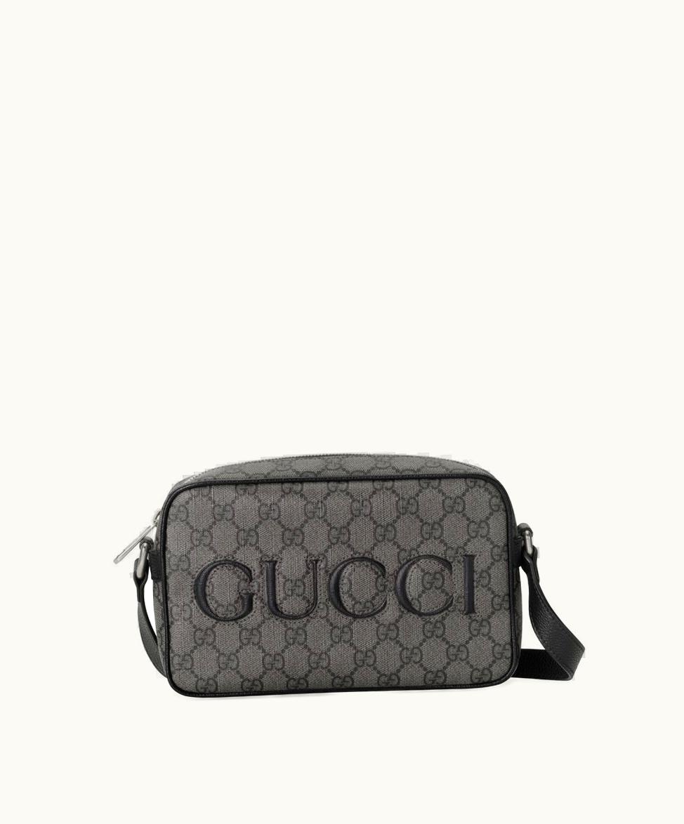 Gucci Gucci Mini Shoulder Bag Grey And Black GG Supreme