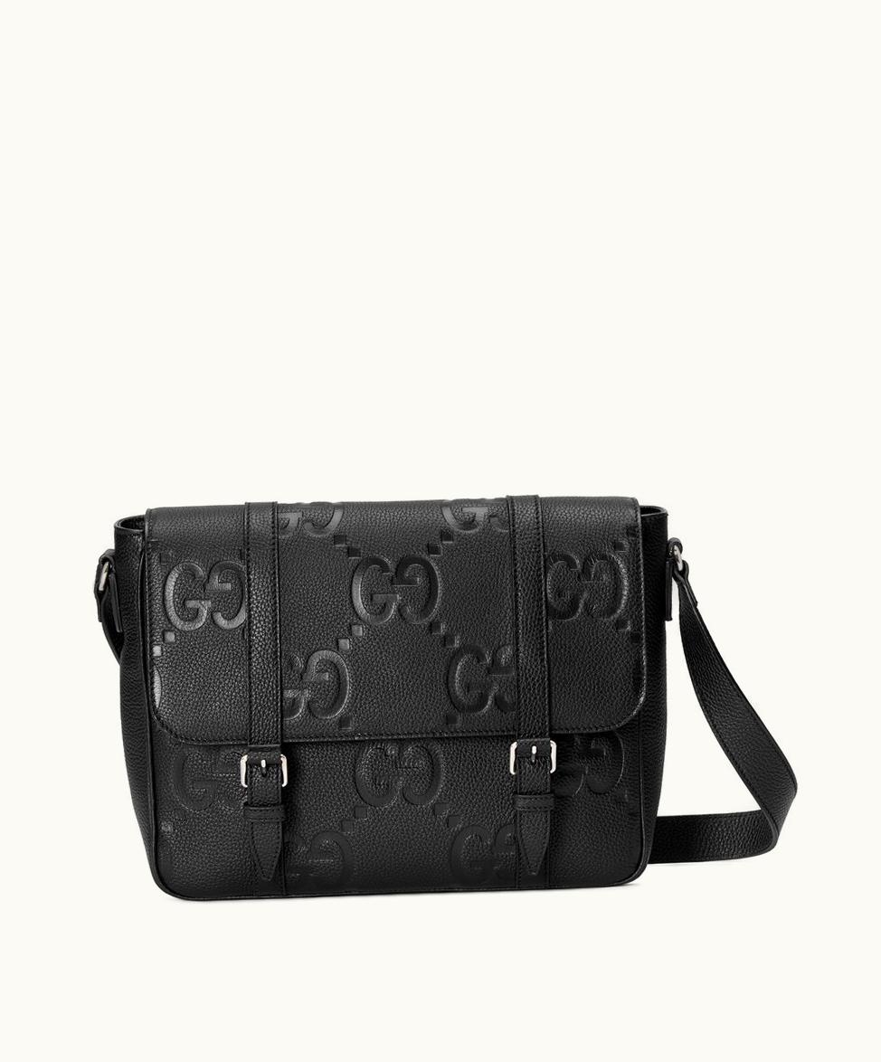 Gucci Gucci GG Jumbo Messenger Bag Black Leather