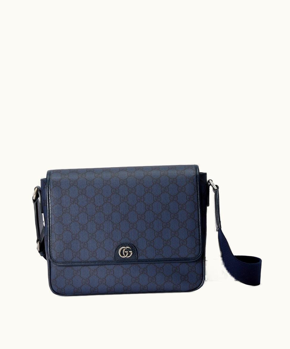 Gucci Gucci Ophidia Medium Messenger Bag Blue And Black Supreme Tender