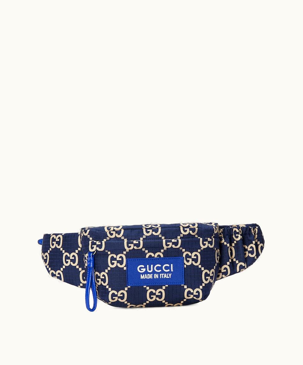 Gucci Gucci Large GG Ripstop Belt Bag Dark Blue And Beige Ripstop