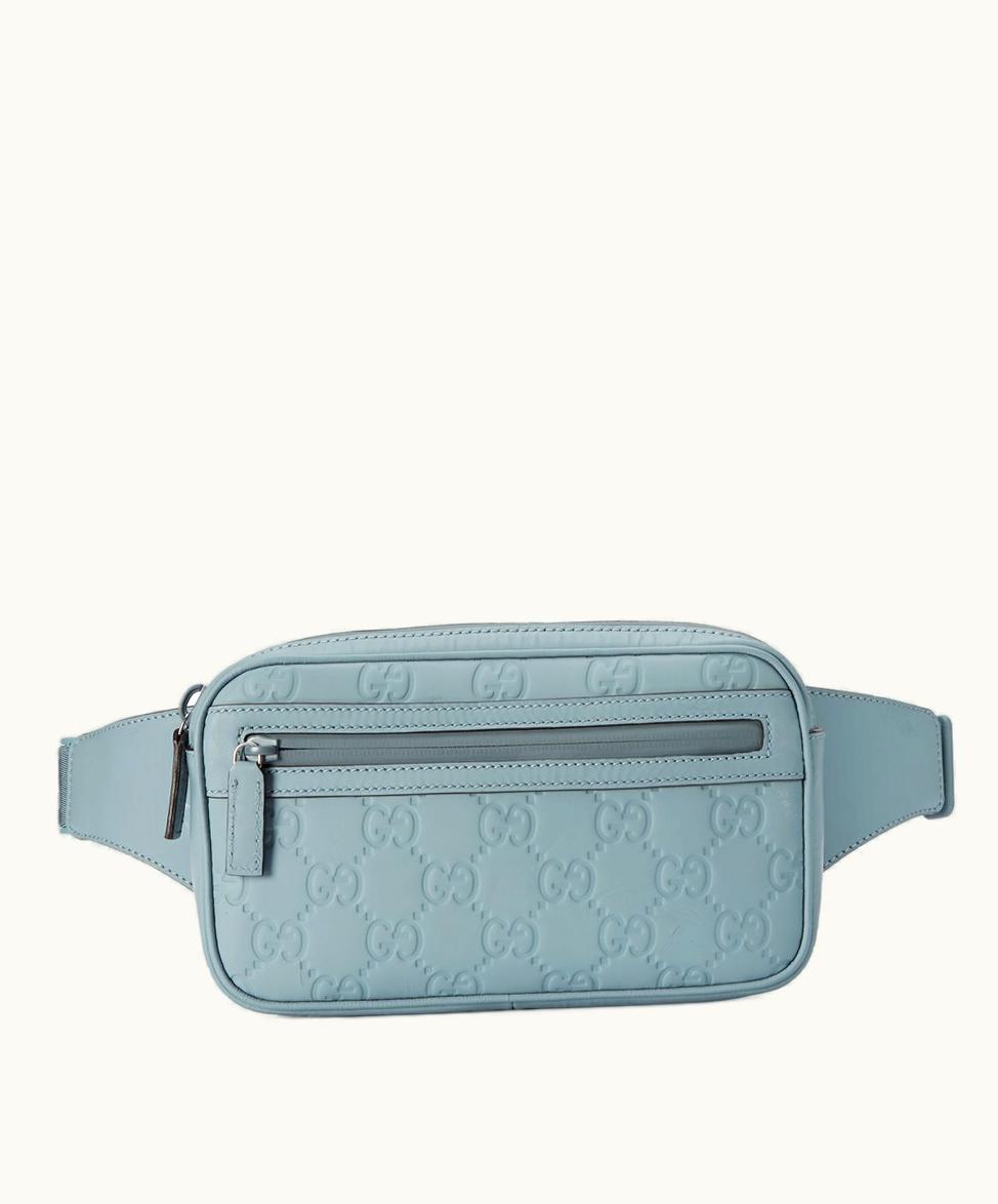 Gucci Gucci GG Belt Bag Light Blue rubber-effect Leather