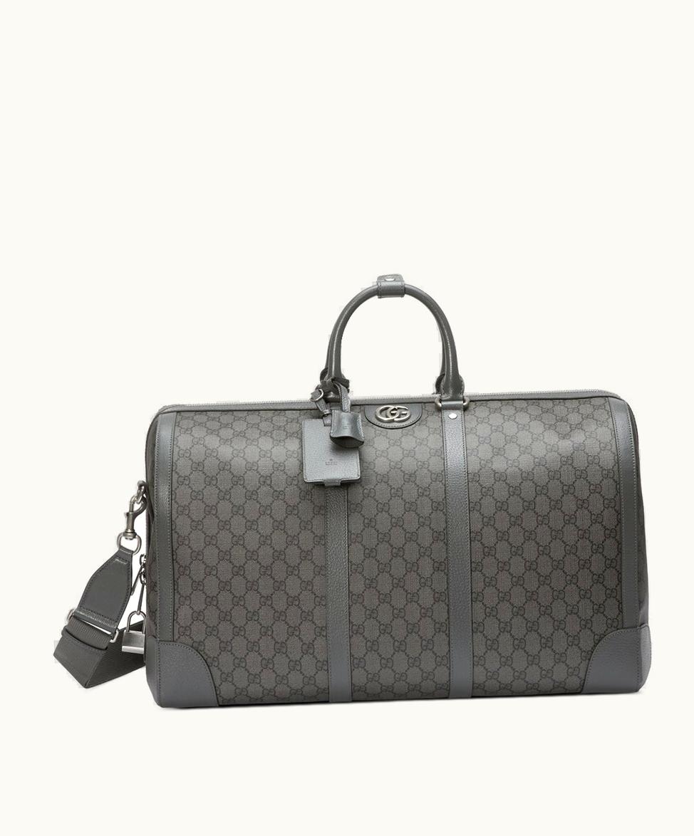 Gucci Gucci Ophidia Large Duffle Bag Grey And Black Supreme