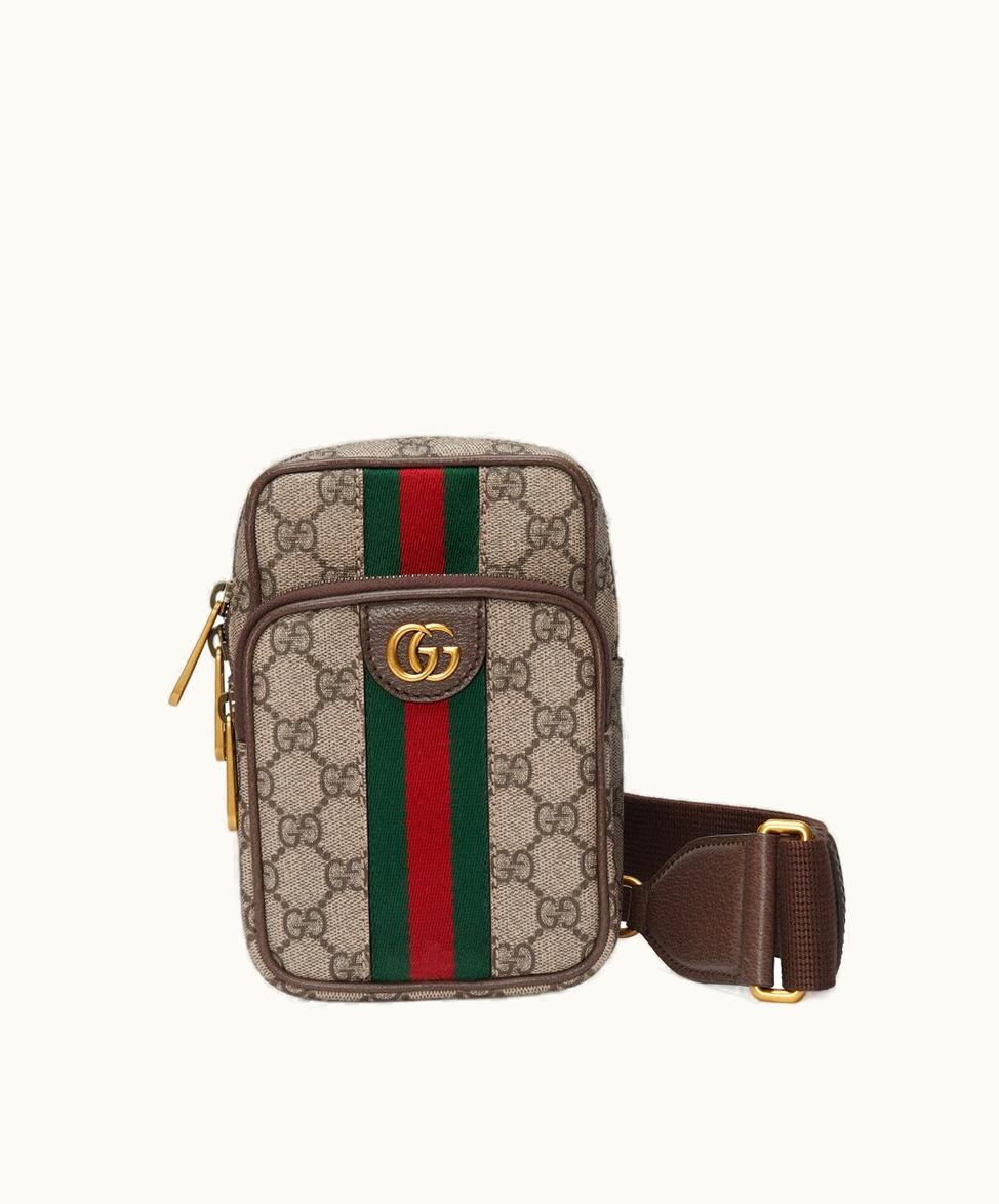 Gucci Gucci GG Ophidia Mini Bag Supreme Canvas Beige And Ebony