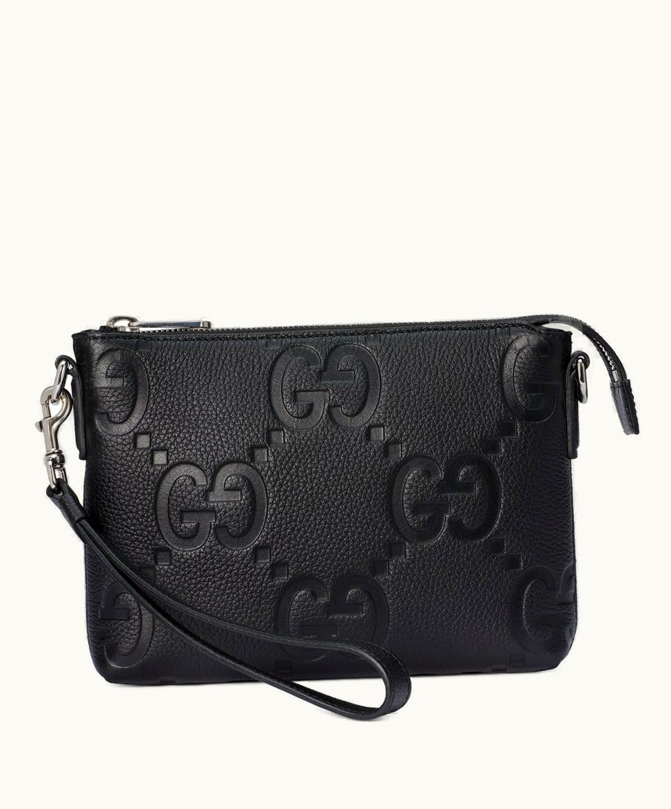 Gucci Gucci Jumbo GG Small Messenger Bag Black Leather - Cruise 2024 Special Edition