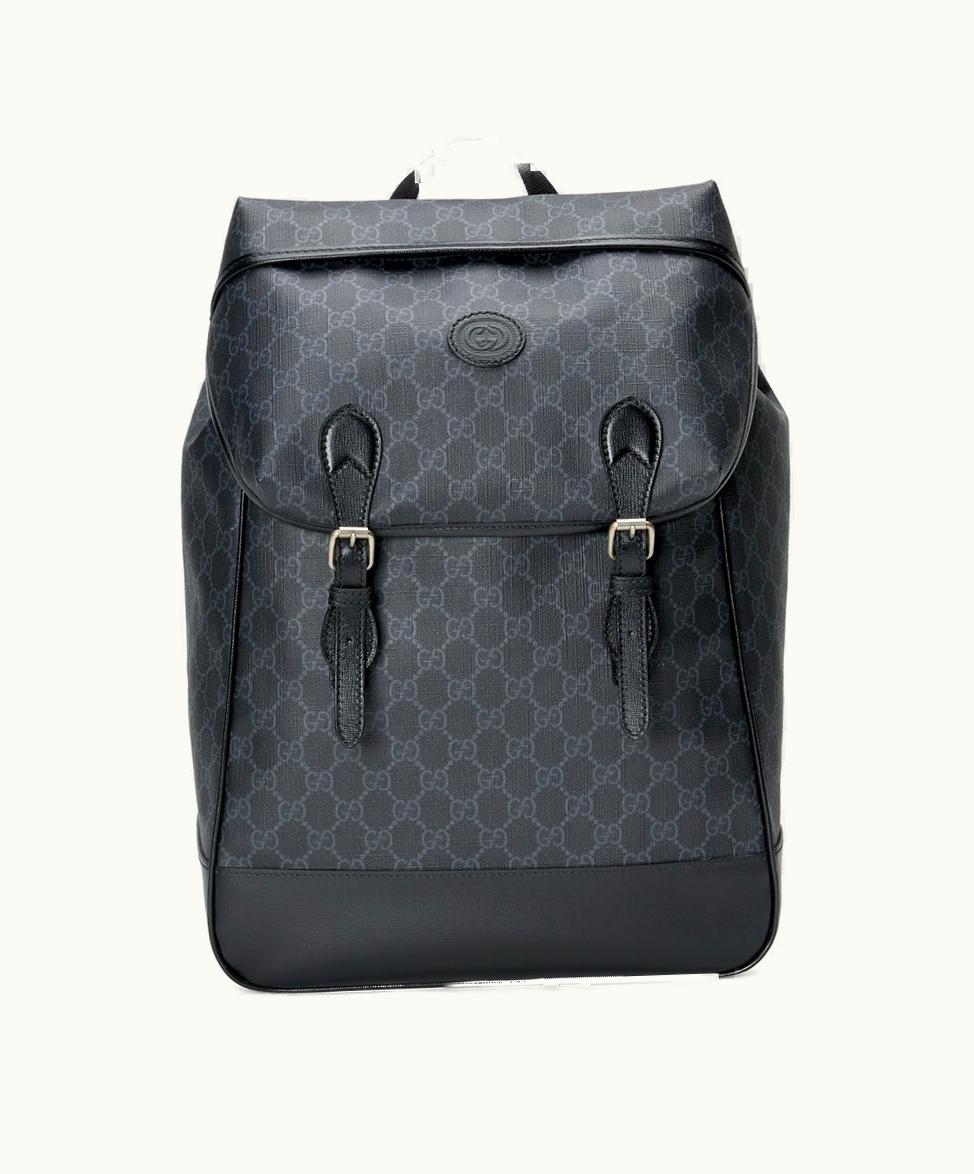 Gucci Gucci Medium Backpack With Interlocking G Black GG Supreme