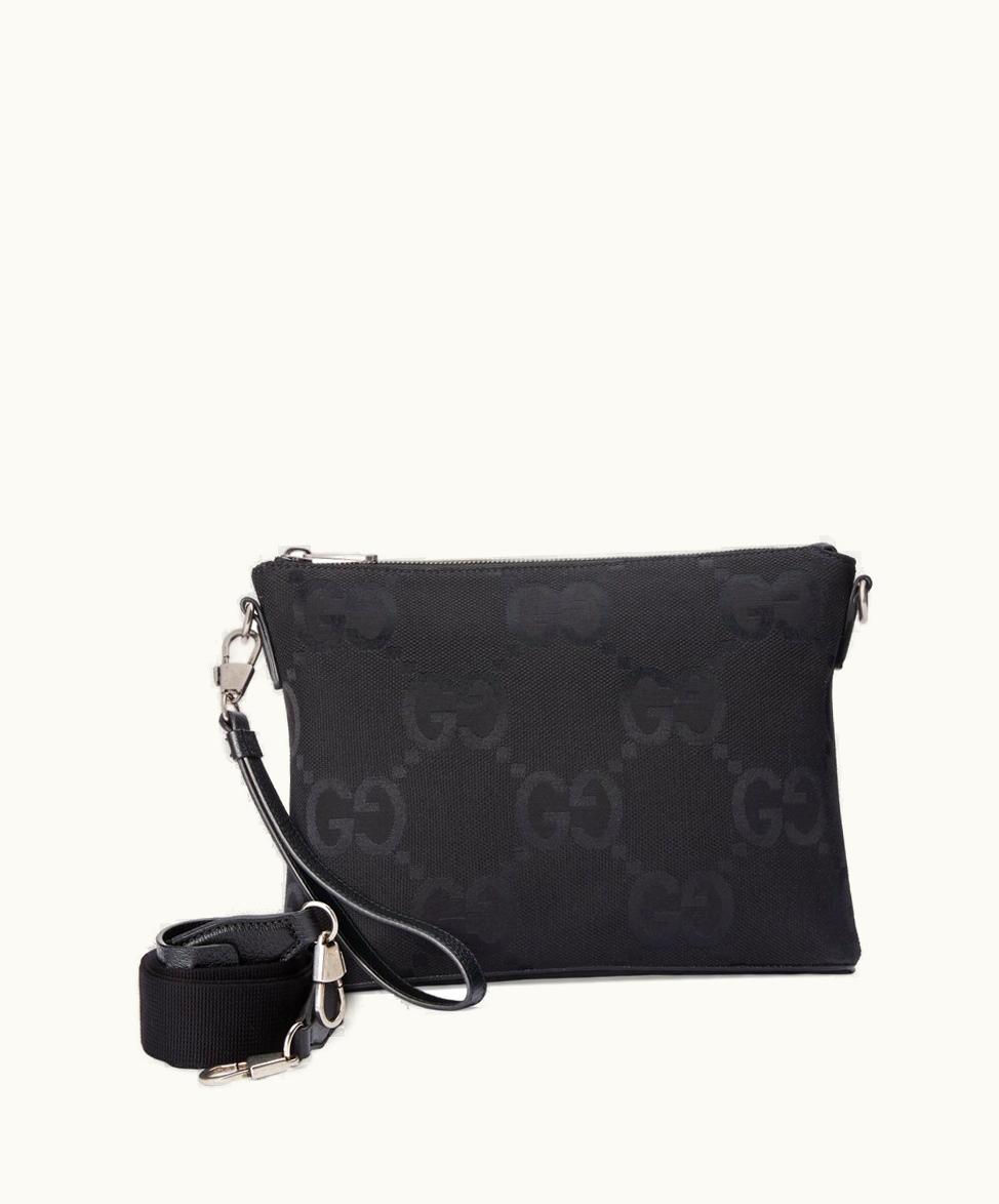 Gucci Gucci Jumbo GG Medium Messenger Bag Black Canvas