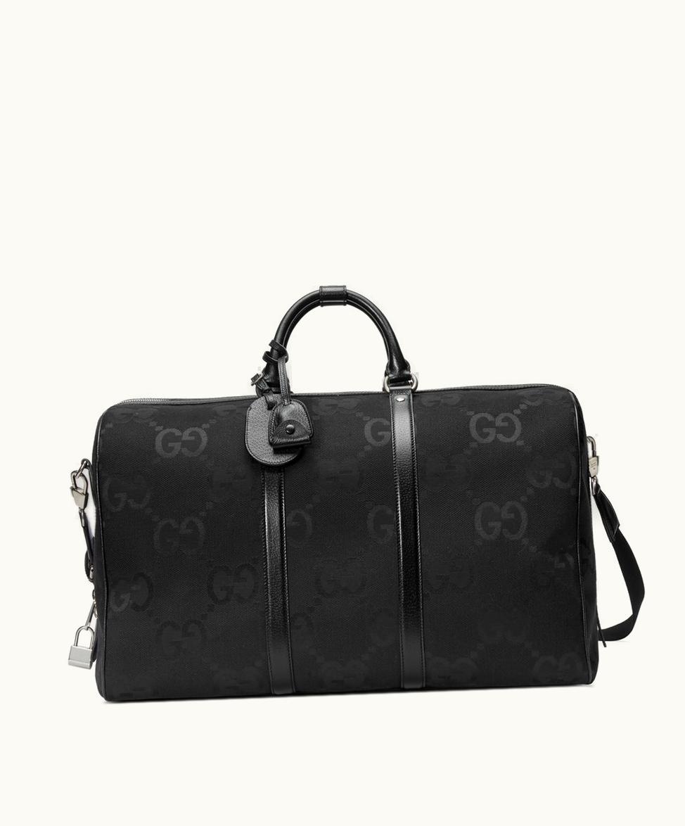 Gucci Gucci Jumbo GG Large Duffle Bag Black Canvas