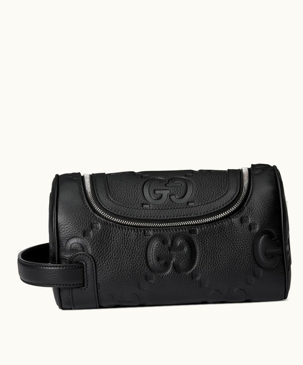 Gucci Gucci Jumbo GG Small Toiletry Case Black Leather