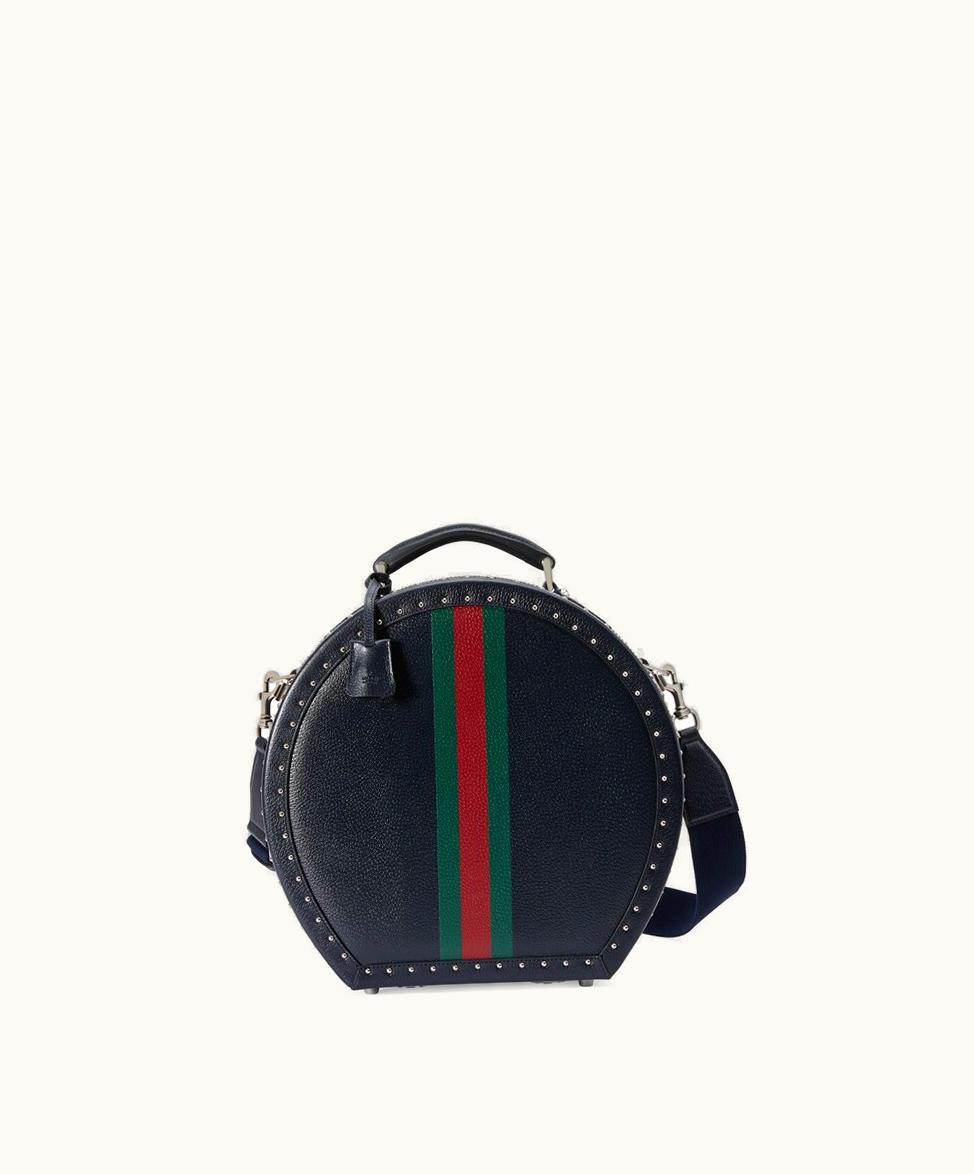 Gucci Gucci Savoy Small Hat Box Dark Blue Leather