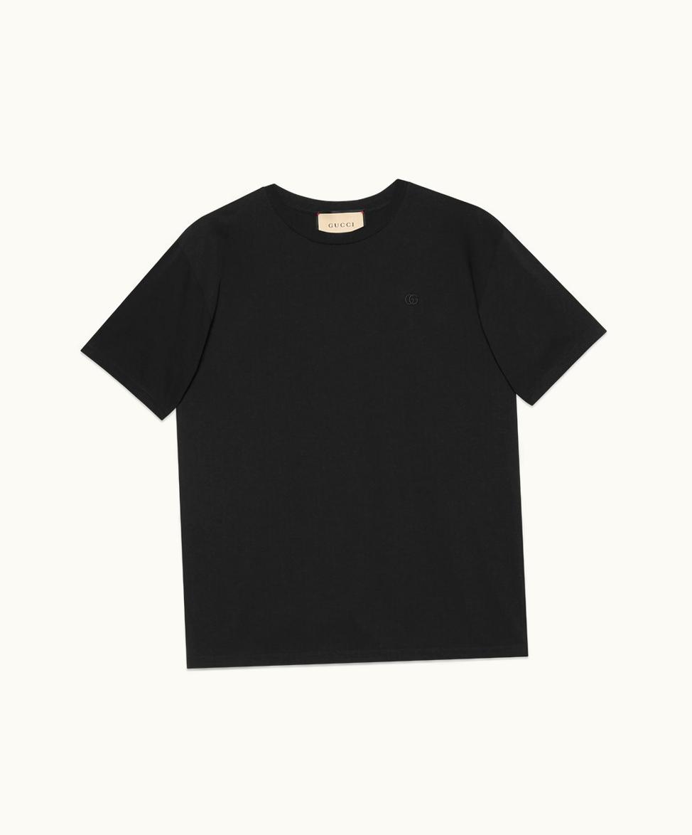 Gucci Gucci Cotton Jersey T-shirt With Double G Black