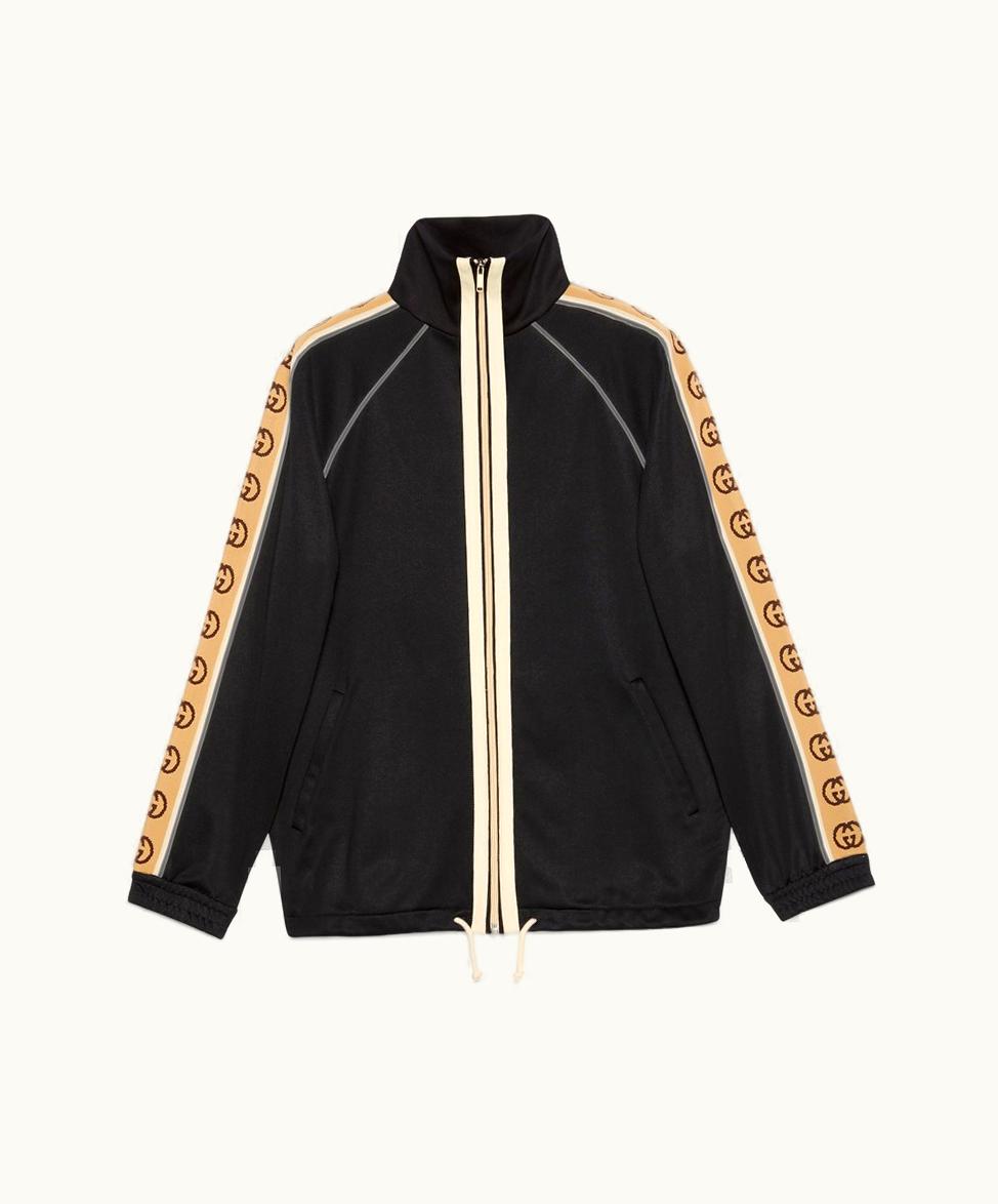 Gucci Gucci Oversize Technical Jersey Jacket Black Technical Jersey