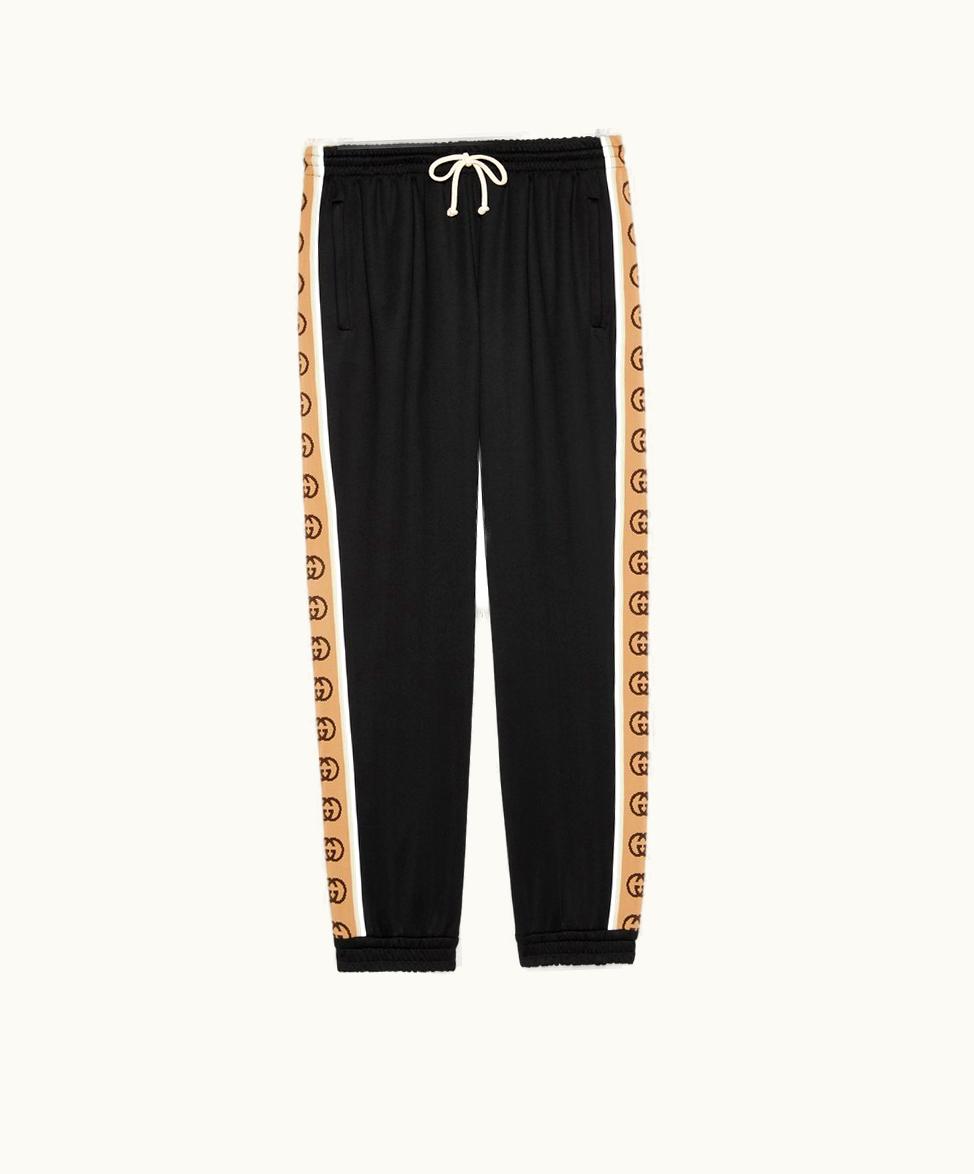 Gucci Gucci Loose Technical Jersey Track Bottoms Black Technical Jersey