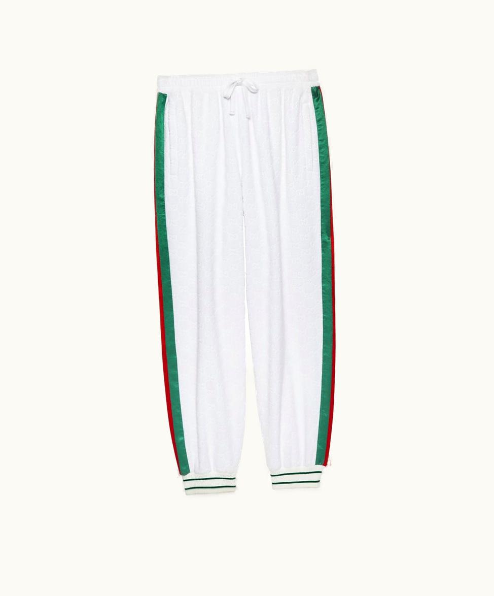 Gucci Gucci GG Cotton Terry Cloth Track Bottoms White