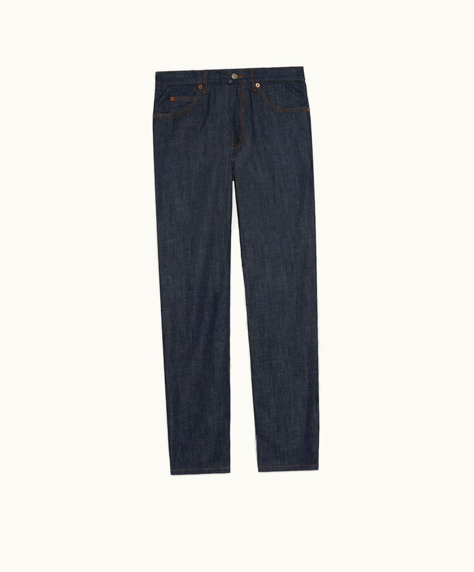 Gucci Gucci Regular Fit Washed Jeans Dark Blue Denim