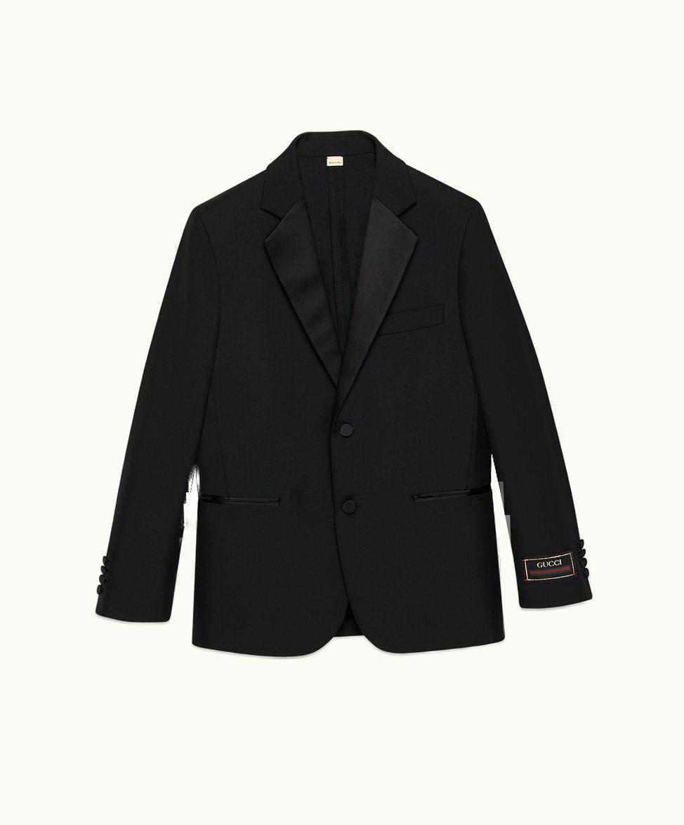 Gucci Gucci Wool Twill Jacket With Interlocking G Black