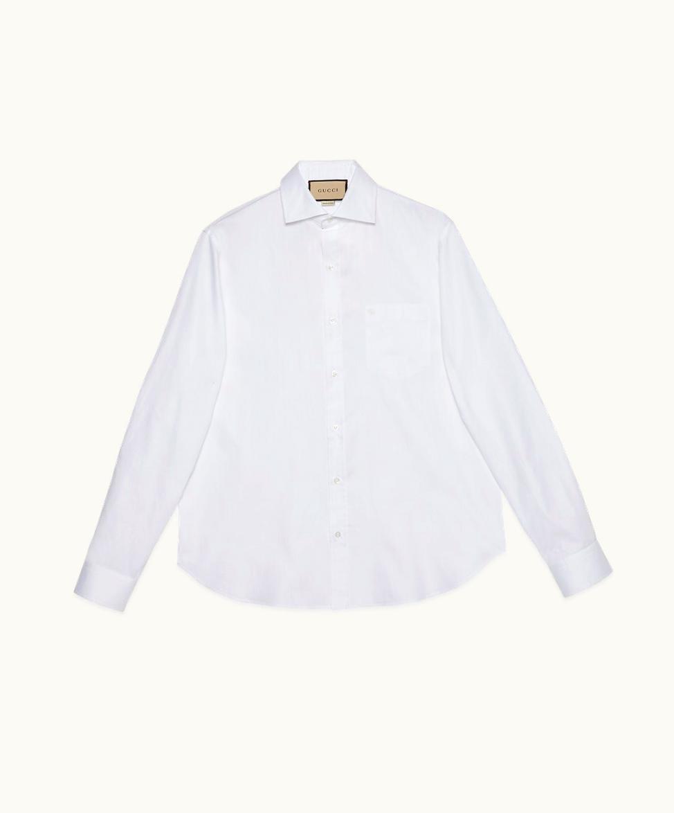 Gucci Gucci Cotton Boxy Shirt With Double G White