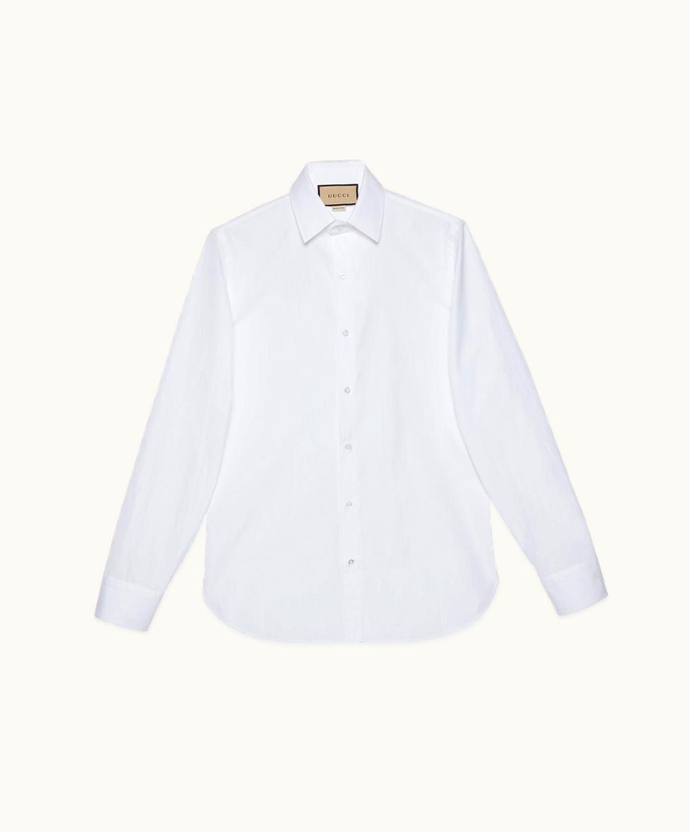 Gucci Gucci Cotton Poplin Shirt With Double G White 699557ZAJOL9000