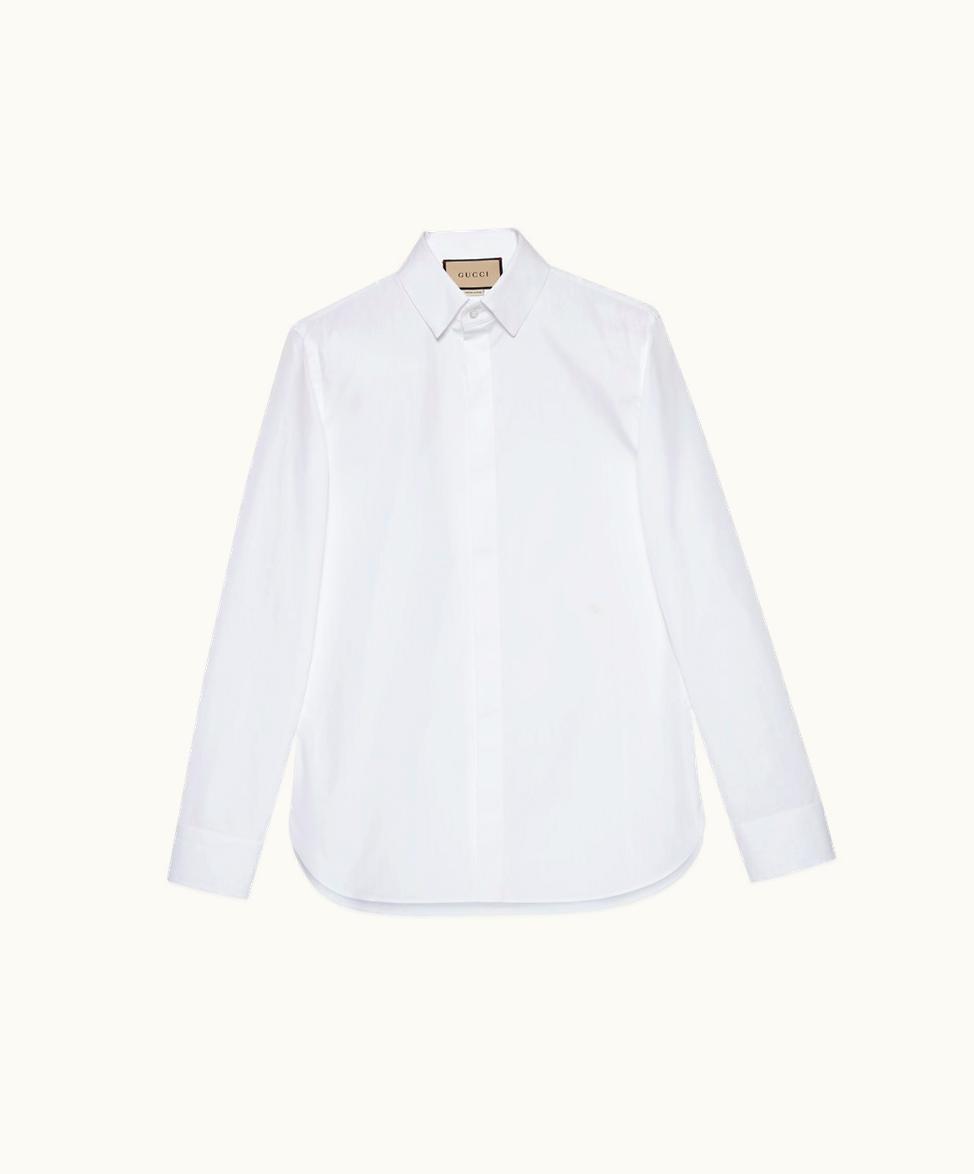 Gucci Gucci Cotton Silk Shirt With Double G White