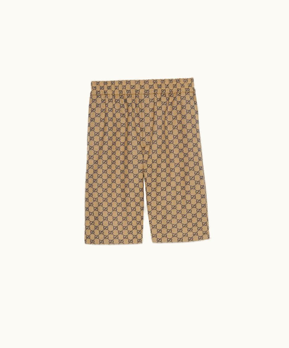 Gucci Gucci GG Cotton Shorts Beige And Blue