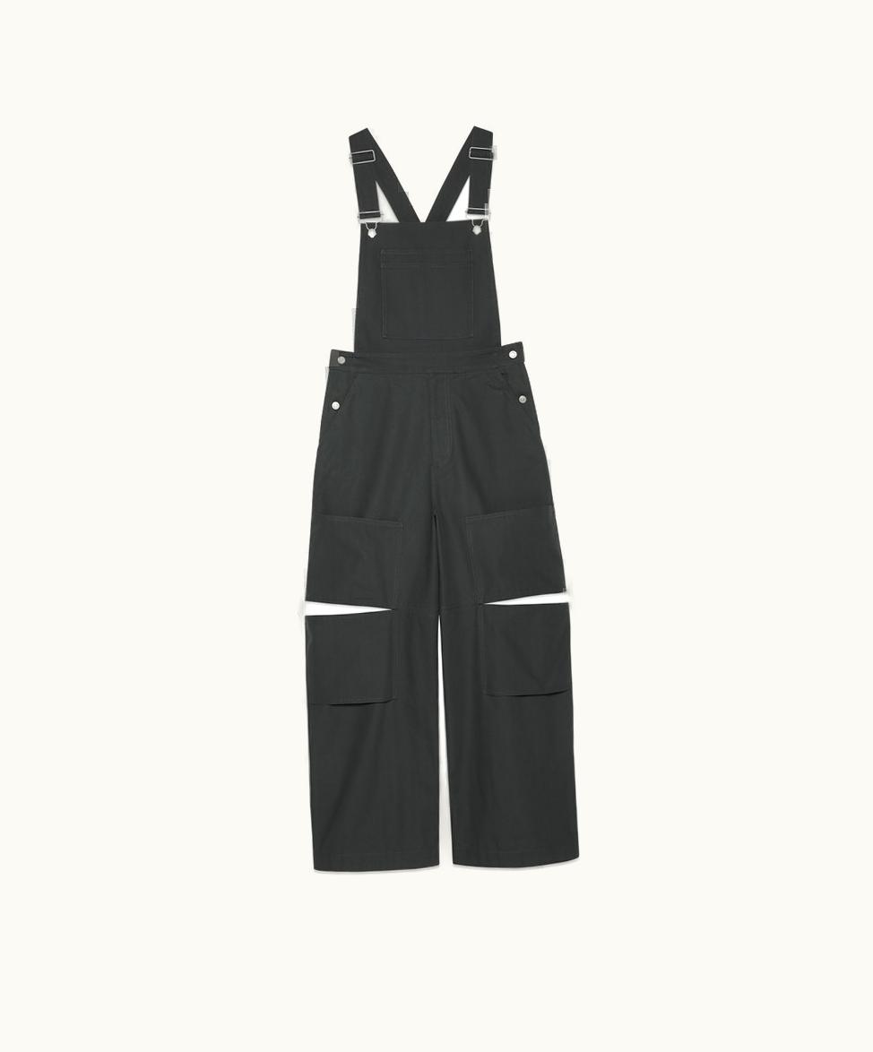 Gucci Cotton Dungarees With Gucci Patch Dark Grey