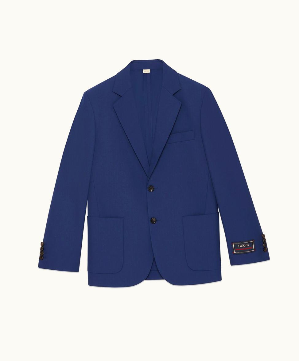 Gucci Gucci Wool Twill Formal Jacket With Label Navy