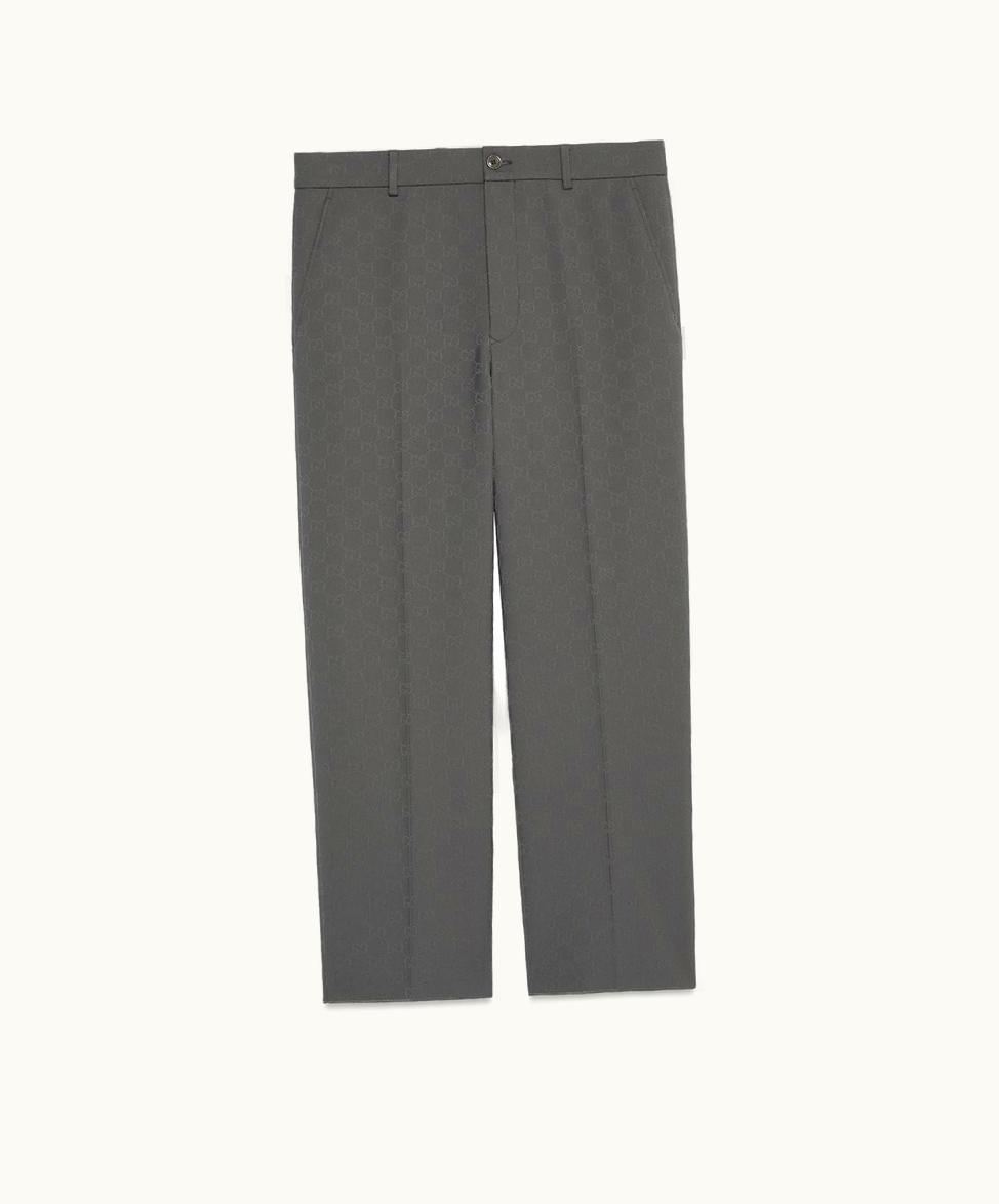 Gucci Gucci GG Polyester Trousers With Web Label Grey