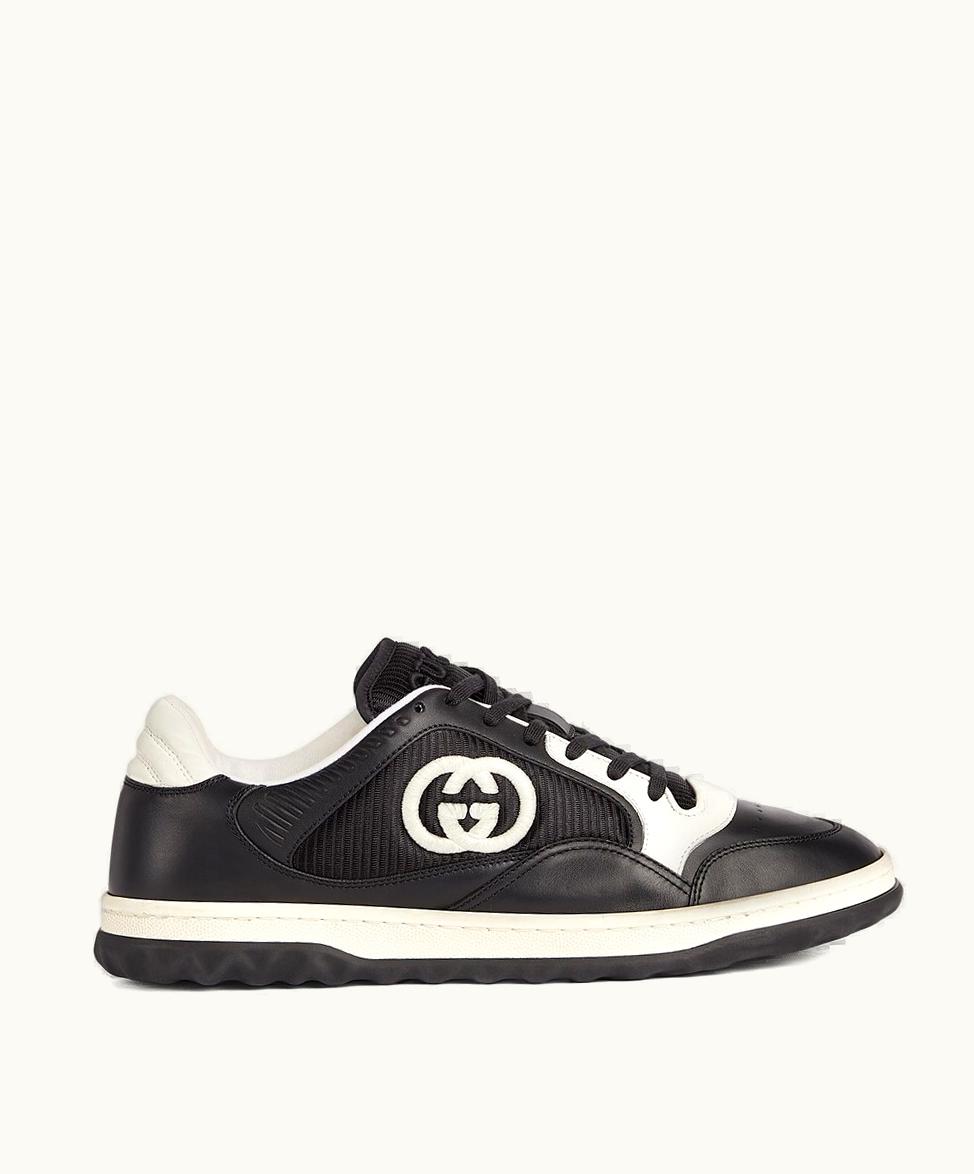 Gucci Gucci Men's Mac80 Trainer Black And Off White Leather