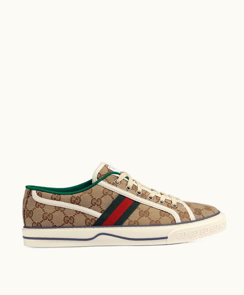 Gucci Men's GG Gucci Tennis 1977 Trainer Beige / Ebony Original GG Canvas
