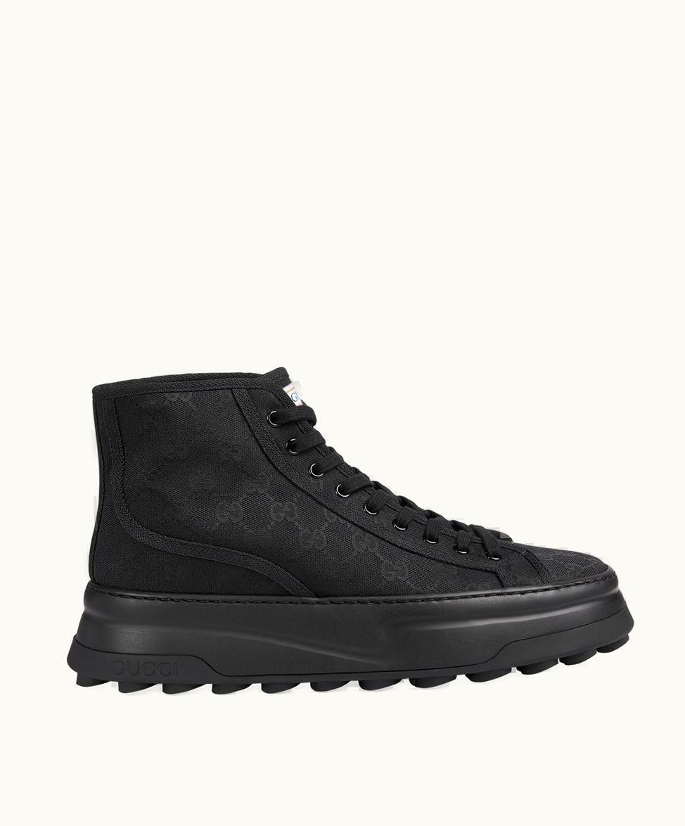 Gucci Gucci Men's GG High Top Trainer Black GG Canvas