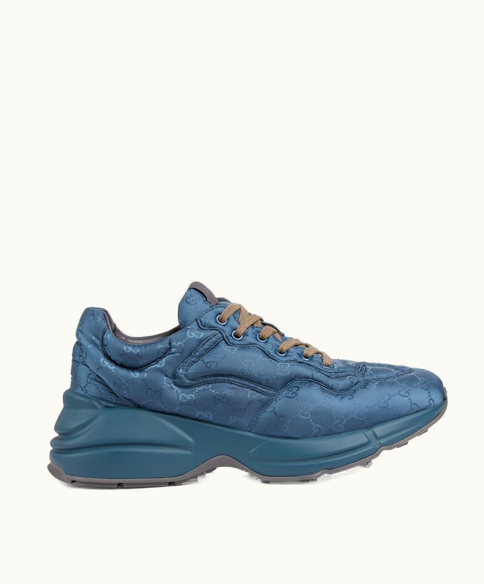 Gucci Gucci Men's GG Rhyton Trainer Blue GG Nylon