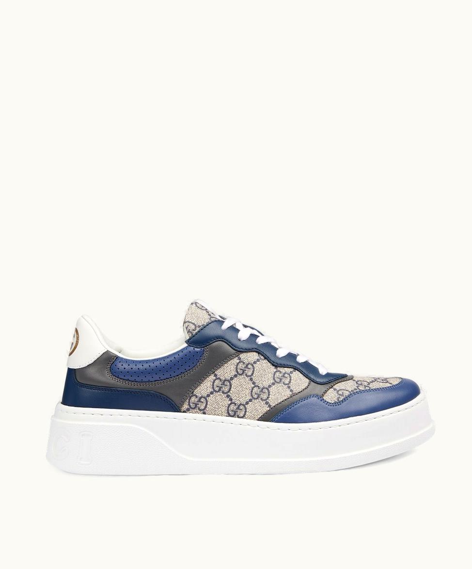 Gucci Gucci Men's GG Trainer Beige And Blue Supreme