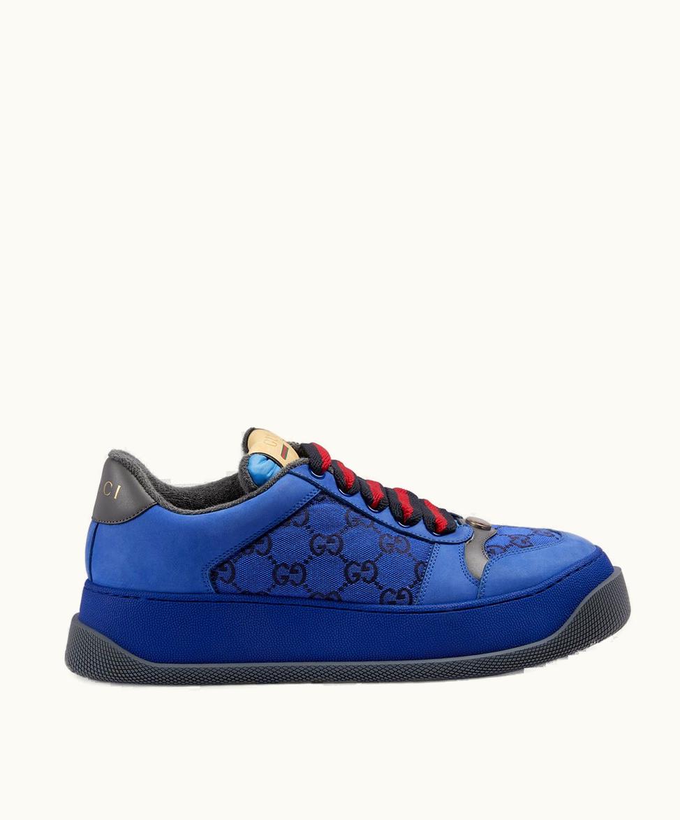 Gucci Gucci Men's Screener GG Trainer Blue And Black GG Canvas
