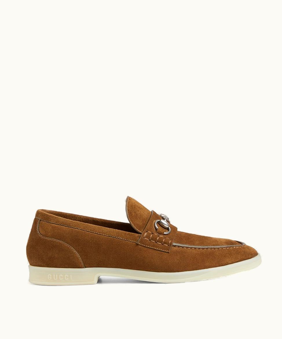 Gucci Gucci Classic Horsebit Brown Suede Loafer