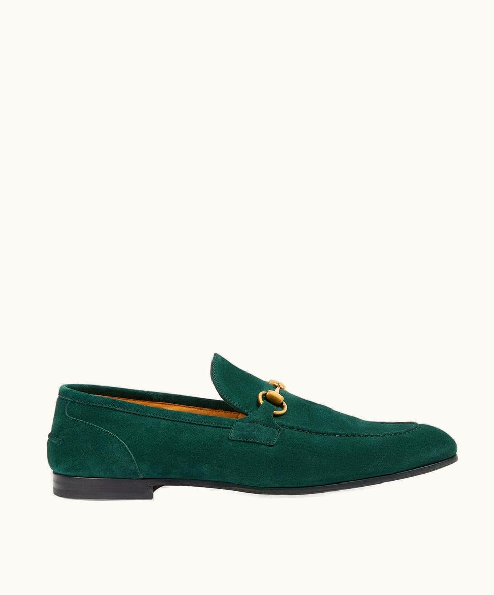 Gucci Men's Gucci Jordaan Loafer Green Suede