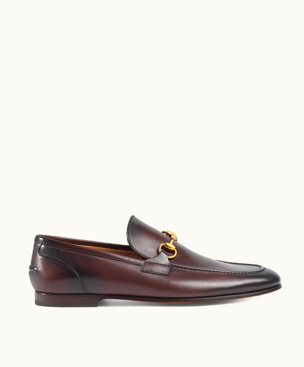 Gucci Gucci Horsebit Jordaan Leather Loafer Dark Brown