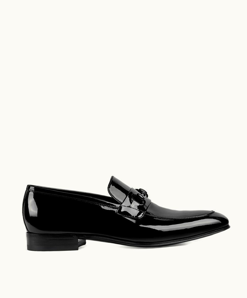 Gucci Gucci Men's Loafer With Horsebit Black Patent Leather