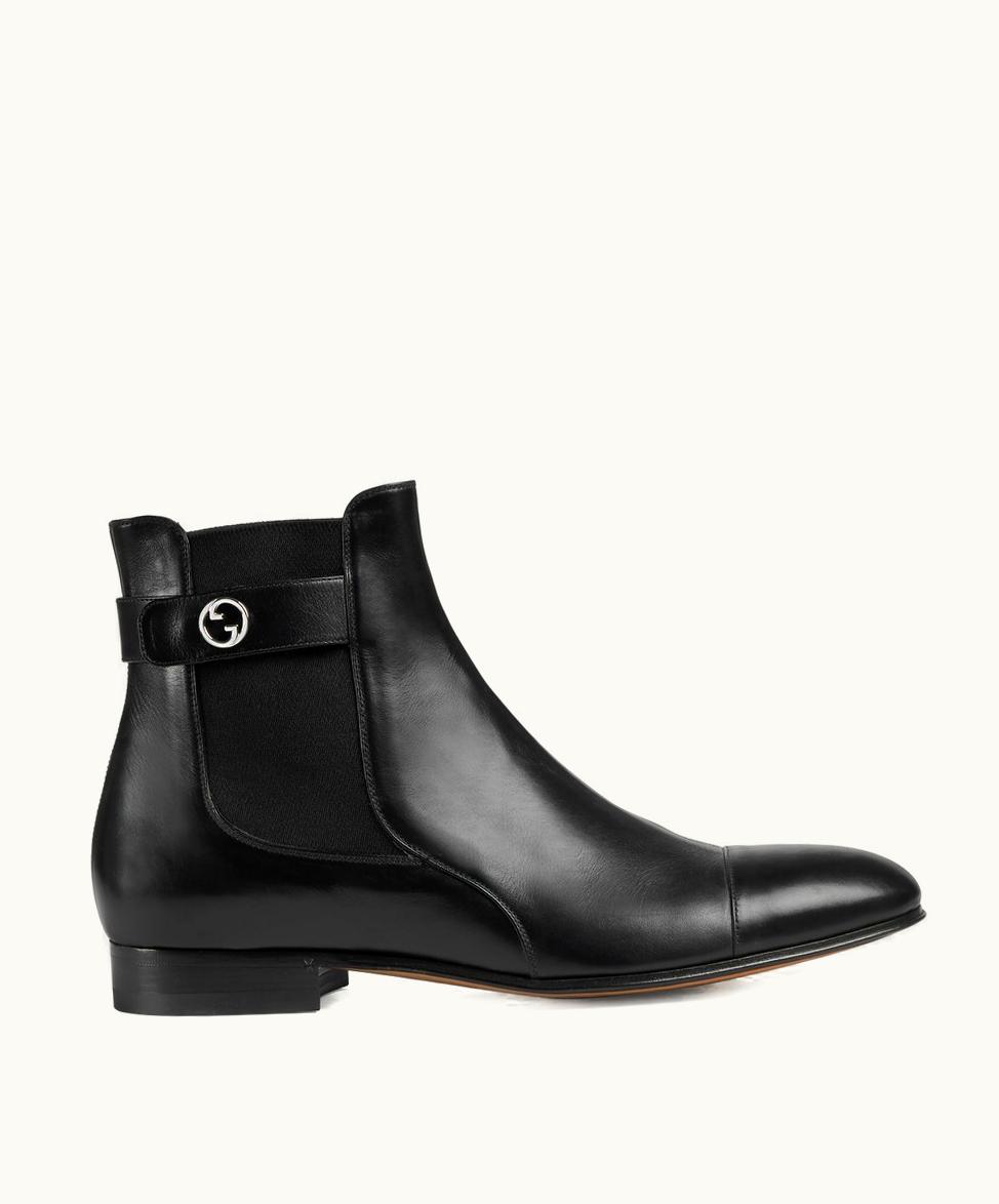 Gucci Men's Gucci Blondie Ankle Boot Black Leather