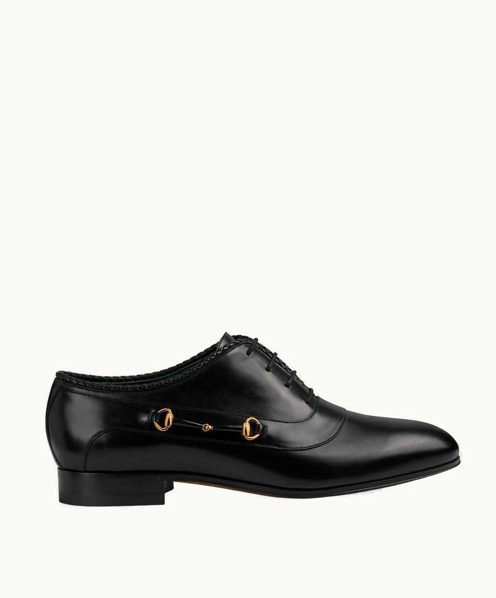 Gucci Gucci Men's lace-up Shoe With Horsebit Black Leather