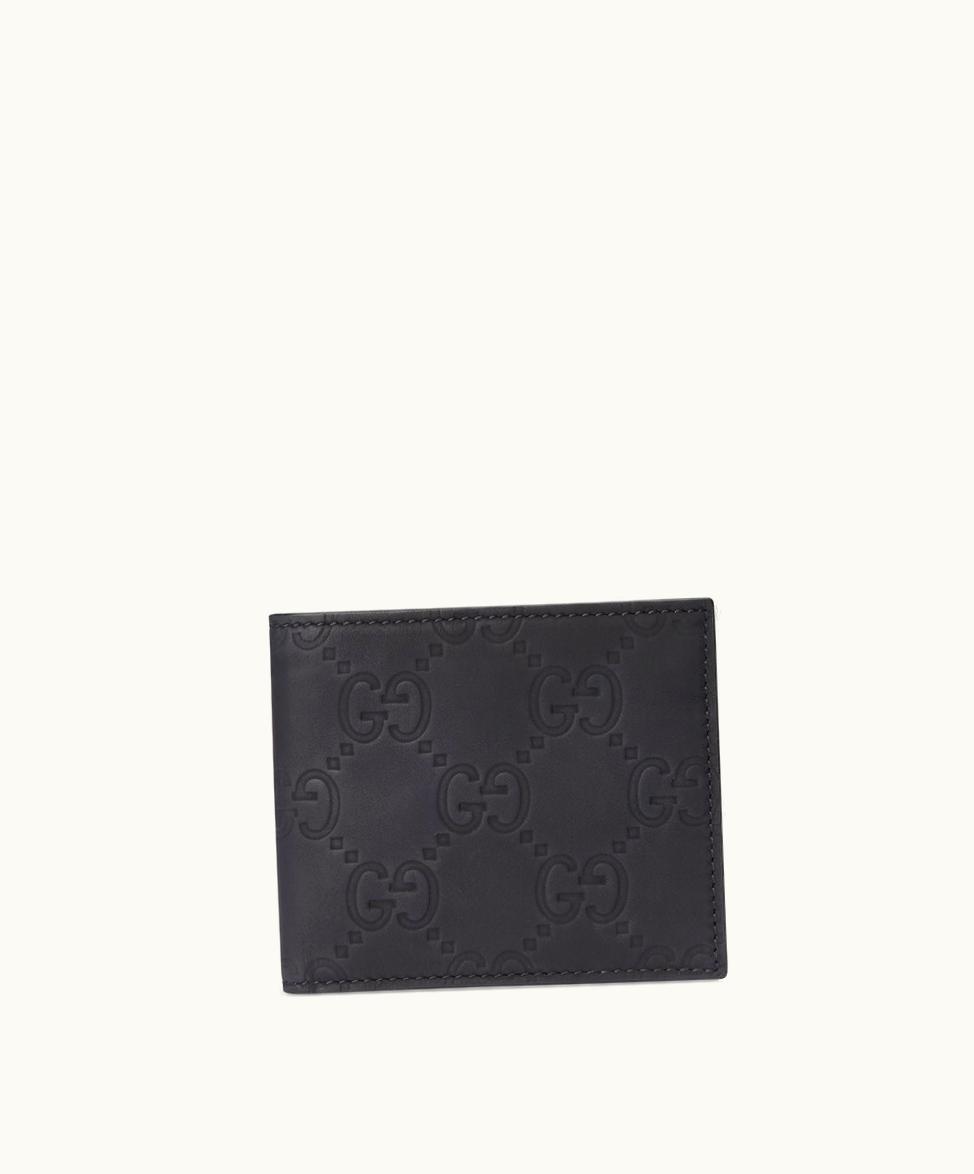 Gucci Gucci GG rubber-effect bi-fold Wallet Black rubber-effect Leather