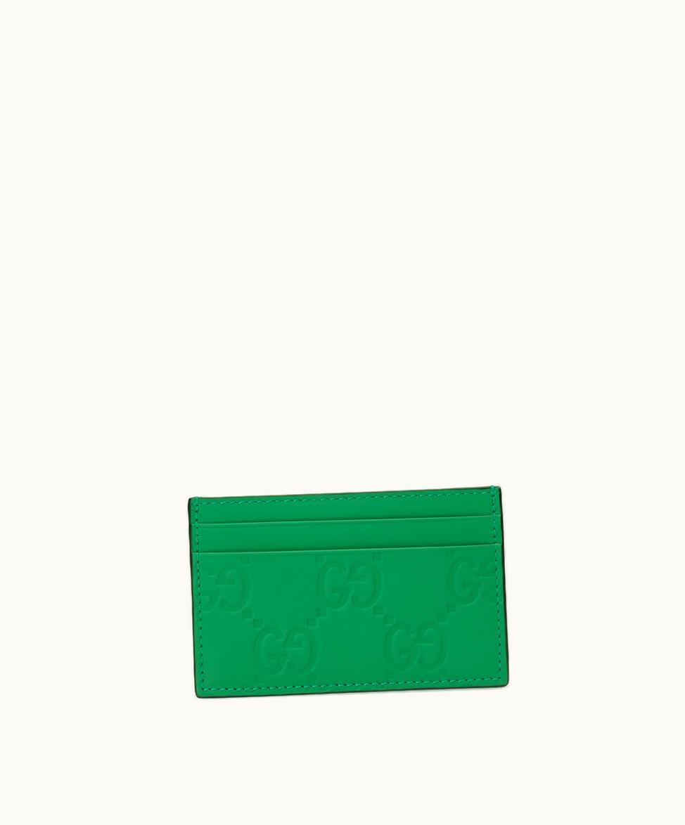 Gucci Gucci GG rubber-effect Card Case Green rubber-effect Leather