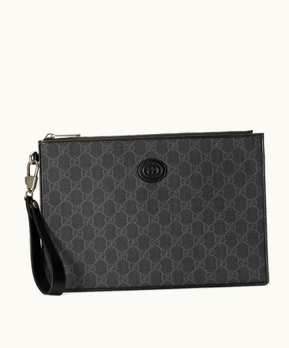 Gucci Gucci Pouch With Interlocking G Black GG Supreme