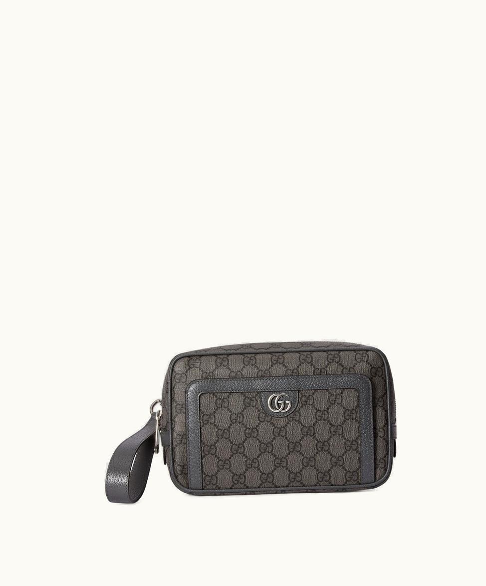 Gucci Gucci Ophidia GG Pouch Grey And Black Supreme