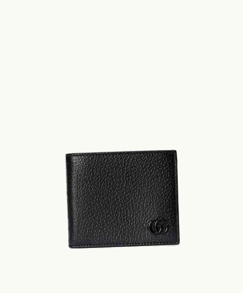 Gucci Gucci GG Marmont Leather bi-fold Wallet Black Leather - Black Monochrome Elegance