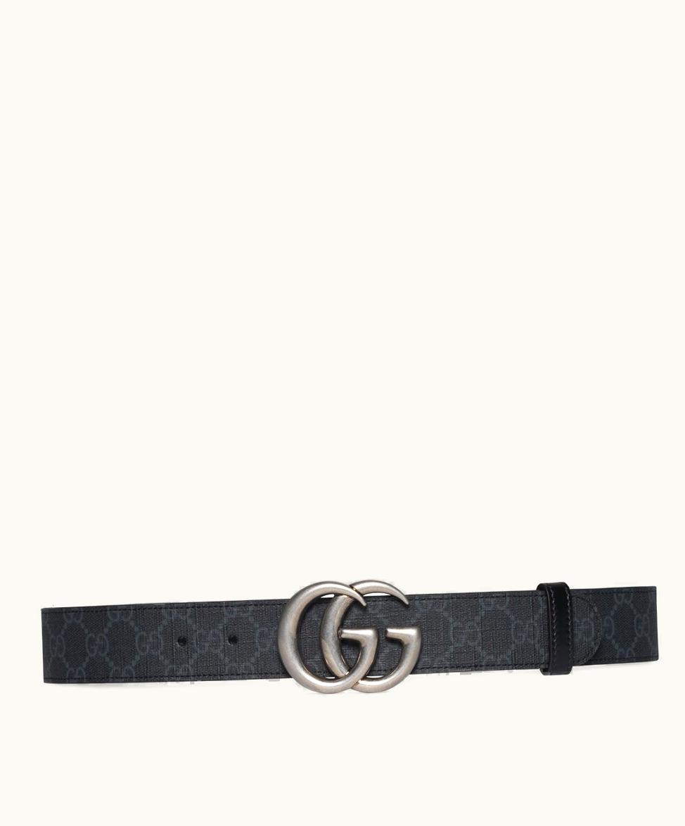 Gucci Gucci GG Marmont Reversible Belt Black GG Supreme