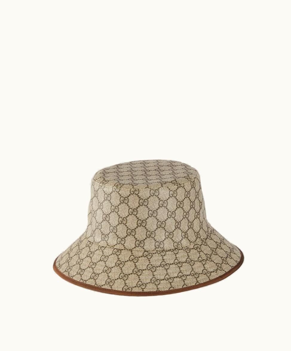 Gucci Gucci GG Supreme Fedora Beige And Ebony