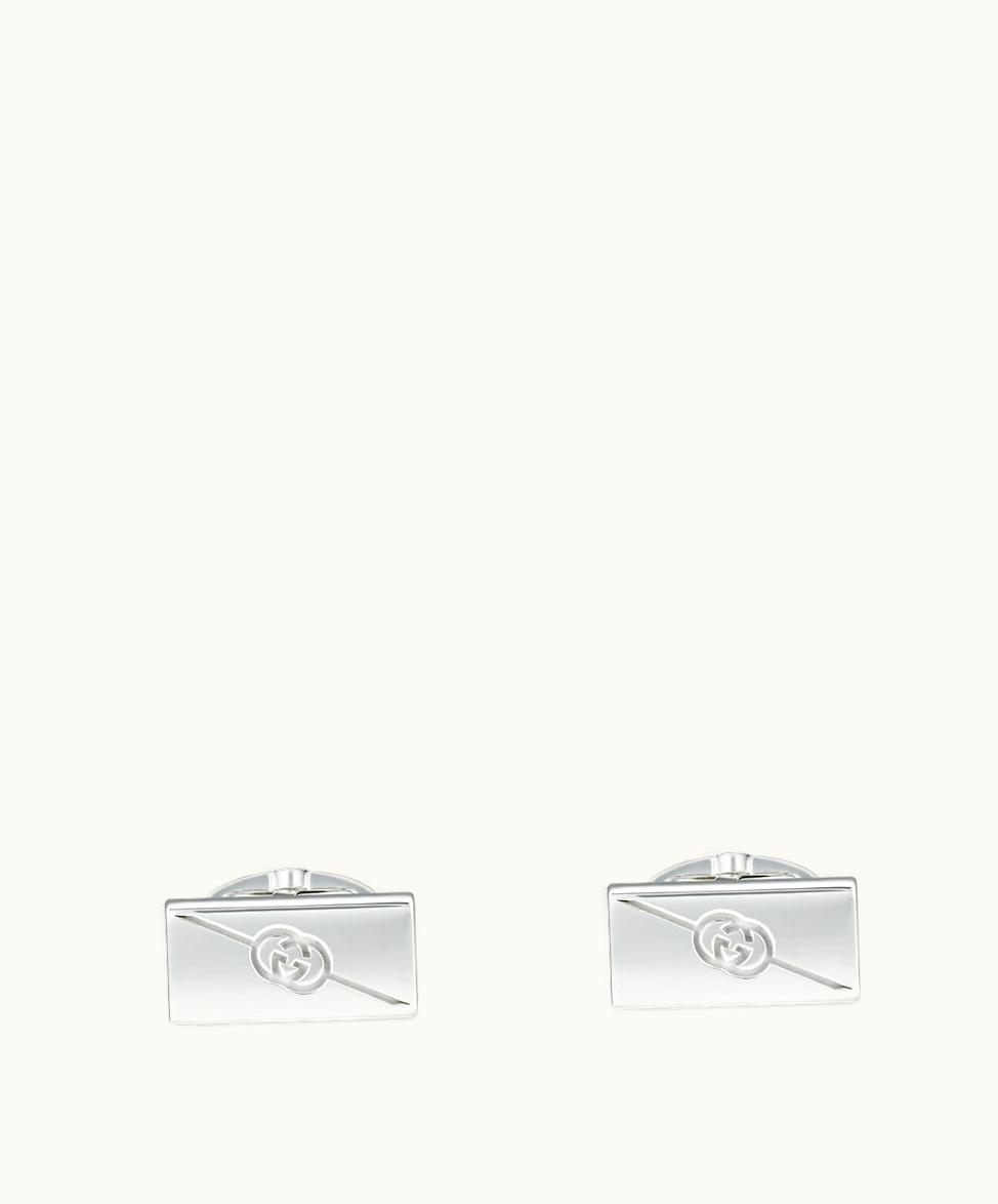 Gucci Gucci Diagonal Interlocking G Cufflinks 925 Sterling Silver