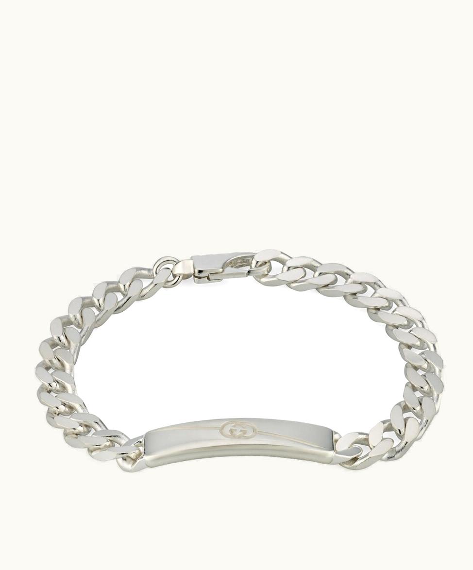 Gucci Gucci Diagonal Interlocking G Bracelet 925 Sterling Silver