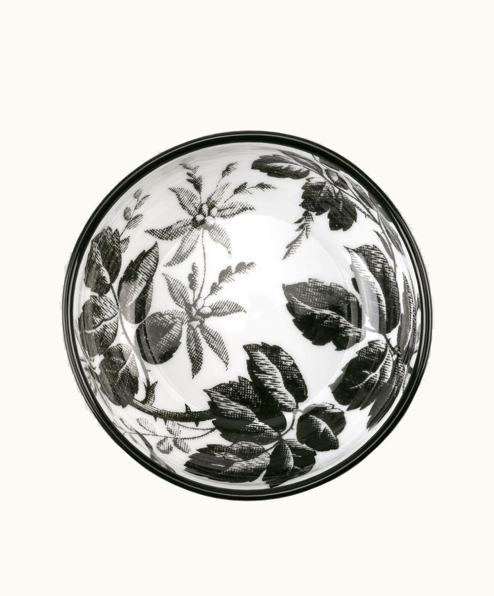 Gucci Gucci Herbarium Cup, Set Of Two Black And White Porcelain