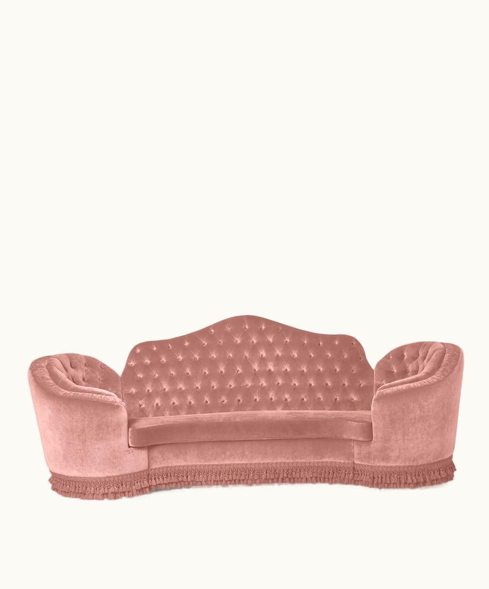 Gucci Gucci Capitonné Camelback Velvet Sofa Antique Pink Velvet